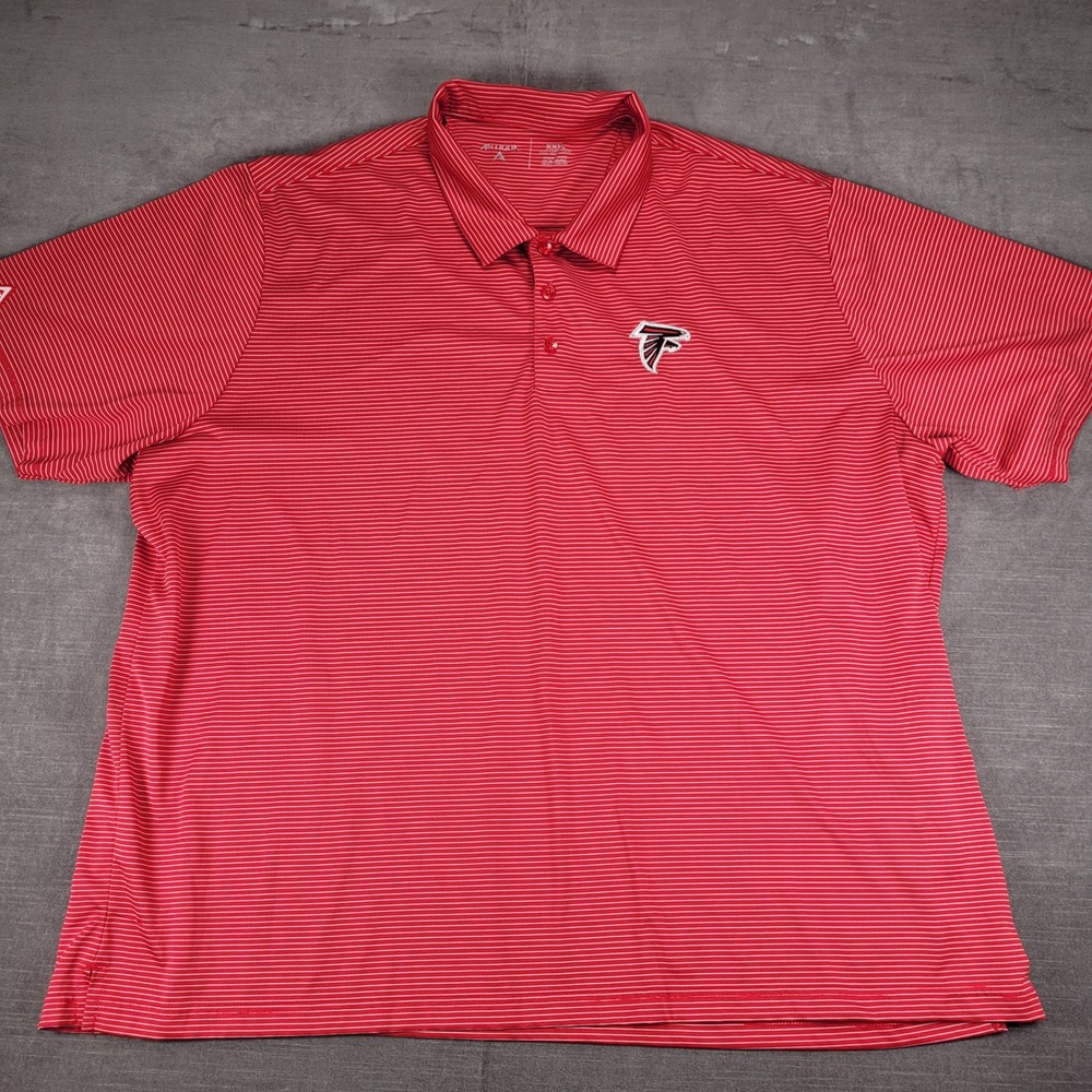 Atlanta Falcons Antigua Golf Polo Shirt‎ Striped Short Sleeve Embroidered 3XL